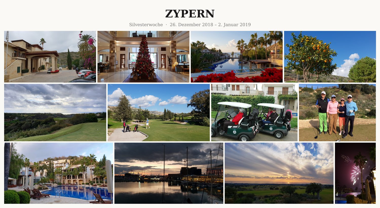 Fotocollage Zypern Silvesterwoche 2018/2019